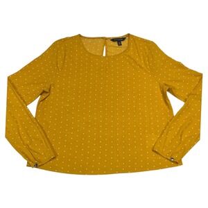 Banana‎ Republic Yellow Star Print Long Sleeve Top XS